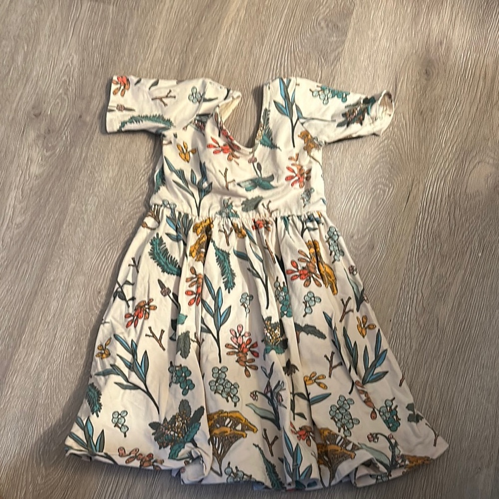 Floral Kids Dress in Cream